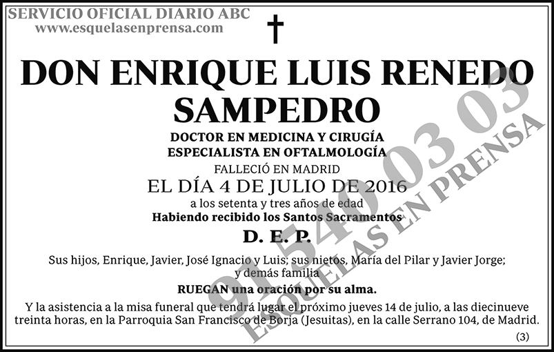 Enrique Luis Renedo Sampedro